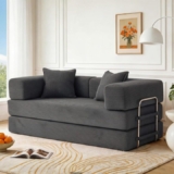 Sofá Cama 2 Plazas 160cm 5 en 1 con Espuma y Muelles (Gris)