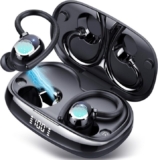Auriculares Deportivos Inalámbricos Bluetooth 5.4 con Gancho – HiFi Estéreo, 80 h, IP7 y Pantalla LED