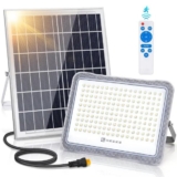 Aigostar Foco LED Solar Exterior 200W – Luz Fría 6500K con Mando y Sensor de Movimiento