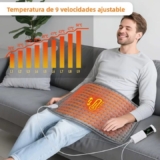 Almohadilla Eléctrica 30×60 cm – Espalda, Cuello y Hombros con 9 Niveles de Calor