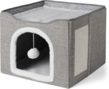 Cueva / Casa Plegable para Gatos con Rascador y Juguete