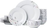 Amazon Basics vajilla 18 piezas – porcelana resistente para 6 personas