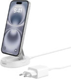 Belkin BoostCharge Pro Qi2 con MagSafe – Cargador Inalámbrico Magnético 15W para iPhone con Soporte Convertible