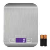 Boston Tech HK105 Báscula de Cocina Digital de Acero Inoxidable – Pantalla LCD