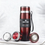 Botella de Agua Aislada de Acero Inoxidable (Rojo, 800 ml) – Termo de Doble Pared