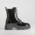 Botín Militar Charol Negro NYC Mujer | Estilo Urbano con Carácter