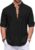 COOFANDY Camisa Henley de Manga Larga para Hombre – Algodón y Lino