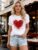 Camiseta mujer manga corta corazones – cómoda, elástica y de estilo casual