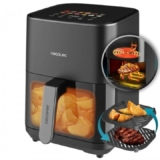 Cecotec Cecofry&Grill Duoheat 4000 – Freidora de Aire 4L con Doble Resistencia, Pantalla Táctil y Puerta Transparente