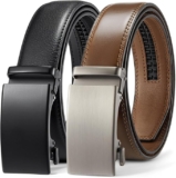 Cinturón de cuero con trinquete para hombre pack de 2