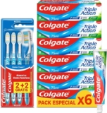 Pack Colgate Triple Acción – 6 Pastas de Dientes (75 ml) + 4 Cepillos Extra Clean