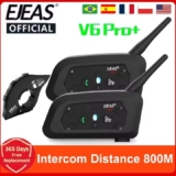 Intercom EJEAS V6 Pro+ – Bluetooth, 6 Riders, 800m y IP67