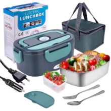 Fiambrera Eléctrica 1,5 L Portátil 12V/24V y 220V – Calienta Comidas