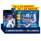 Finish Powerball Quantum 136 pastillas + 2 ambientadores – Lavavajillas