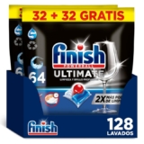 Finish Powerball Ultimate 128 Pastillas Lavavajillas – Limpieza y Brillo Profundos