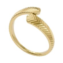 Fossil Anillo Harlow Mujer Acero Inoxidable Chapado en Oro – Diseño Flecha Elegante