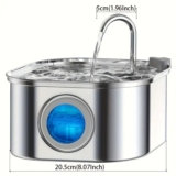 Fuente de agua automática para gatos de acero inoxidable 3.2L