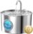 Fuente para Gatos de Acero Inoxidable 2.2 L – Bebedero Automático con Filtro y Ventana