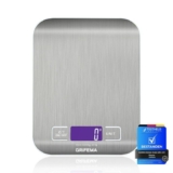 GRIFEMA GA2002 – Báscula de Cocina Digital de Acero Inoxidable (Hasta 5 kg)
