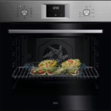 AEG OU5AB20SM Horno Multifunción Serie 5000 SurroundCook – 72L, Display LED y cocción uniforme