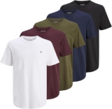 Jack & Jones Camisetas Hombre (Pack de 5) – Básicas, cómodas y para todo el año