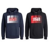 Jack & Jones Sudadera con Capucha para Hombre | Logo Estampado | Moda Casual Otoño-Invierno