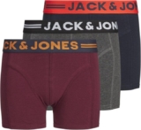 JACK & JONES Bóxer para Hombre – Pack de 3 Calzoncillos Elásticos