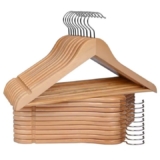Pack de 20 perchas de madera maciza T-Lovendo – Resistentes y elegantes