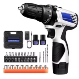 Kit de Taladro Inalámbrico con batería, 2 en 1 destornillador eléctrico, doble velocidad, 1400RPM