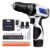 Kit de Taladro Inalámbrico con batería, 2 en 1 destornillador eléctrico, doble velocidad, 1400RPM