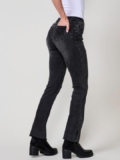 Koroshi Pantalón Jeans Negro Mujer Push Up Regular | Bajos Deshilachados Modernos