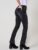 Koroshi Pantalón Jeans Negro Mujer Push Up Regular | Bajos Deshilachados Modernos