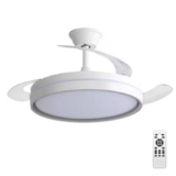 Lámpara de techo con ventilador invisible silencioso – 6 velocidades, mando y luz LED 5600 lm