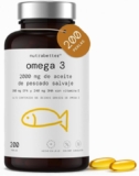 Omega 3 Nutrabetter® 2000mg – 200 Cápsulas con 600mg Omega-3 Puro y Vitamina E