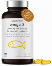 Omega 3 Nutrabetter® 2000mg – 200 Cápsulas con 600mg Omega-3 Puro y Vitamina E