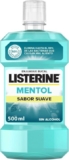 Listerine Mentol Sabor Suave 500 ml – Enjuague bucal sin alcohol con flúor