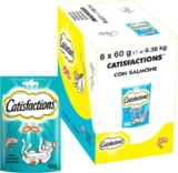 Catisfactions Premios para Gatos Sabor Salmón – Pack de 6 x 60g