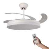 Mimotec ventilador de techo LED 106 cm aspas retráctiles motor DC silencioso con mando