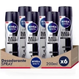 NIVEA MEN Black & White Invisible – Pack Ahorro 6 Sprays Desodorante 200 ml