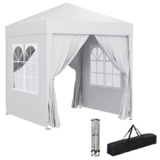 Outsunny Carpa Plegable 2×2 m con 4 paredes – gazebo portátil para jardín, camping y eventos