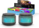 Pack de 2 Altavoces Portátiles Garza Rio – ¡Sonido 360º y 15 Modos de Luz!