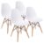 Pack de 4 Sillas Dinamarca – Estilo Nórdico con Patas de Madera