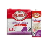 Président Leche Entera Sin Lactosa – Pack 6x1L | UHT Natural de Galicia