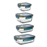 Set de 4 Recipientes Herméticos de Vidrio Quid Astral Azul