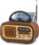Radio Retro Portátil PRUNUS J-150 (AM/FM/SW, Bluetooth, USB/TF y Panel Solar)