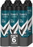 Rexona Desodorante 72h Invisible Black & White (Pack de 6 x 200ml)
