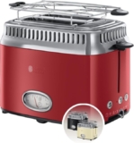 Russell Hobbs Tostadora Retro – 2 Ranuras Cortas y Anchas, Diseño Vintage Rojo