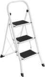 SONGMICS escalera plegable 3 peldaños – compacta, segura y resistente