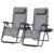 SONGMICS juego de 2 tumbonas plegables gravedad cero – reclinables con bandeja y reposacabezas