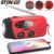 STONEGO Radio de Emergencia Solar y Manivela | Linterna LED, Power Bank 2000mAh